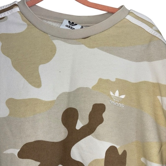 Adidas Tan White Camo Crewneck Sweatshirt Men’s XL Comfortable Cozy Casual Top - Picture 5 of 15